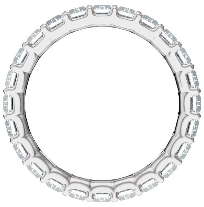 14K Yellow Or White Gold Or Platinum Straight Baguette Vs2, E-F  Polished Lab-Grown Diamond Low Profile Eternity Band