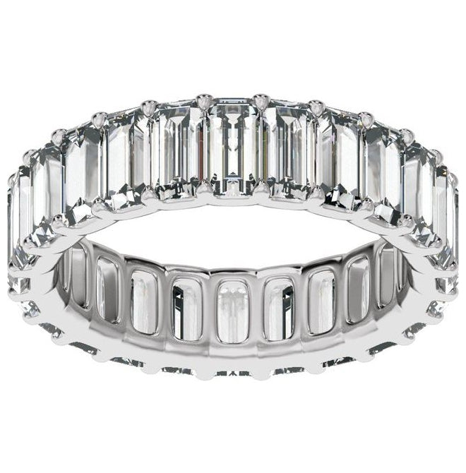 14K Yellow Or White Gold Or Platinum Straight Baguette Vs2, E-F  Polished Lab-Grown Diamond Low Profile Eternity Band