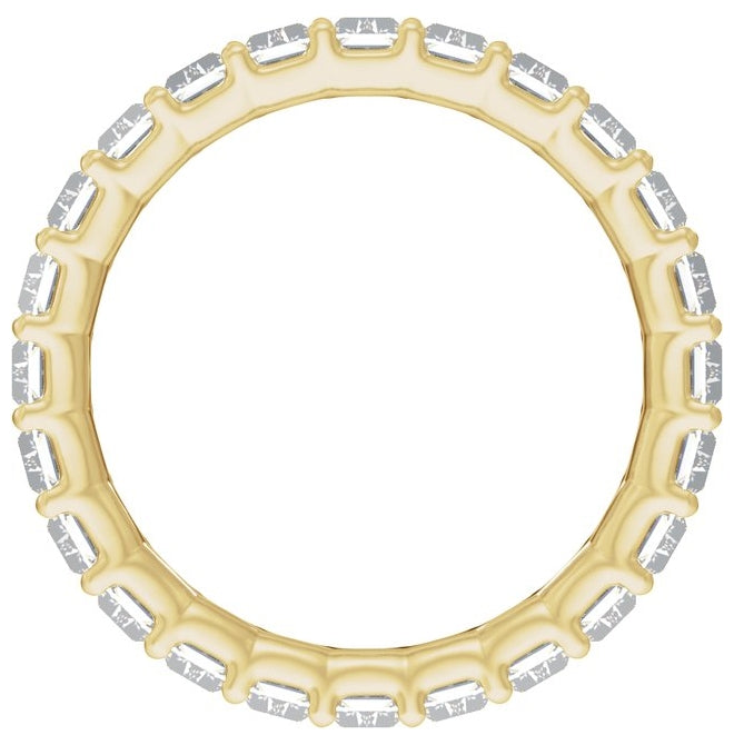 14K Yellow Or White Gold Or Platinum Straight Baguette Vs2, E-F  Polished Lab-Grown Diamond Low Profile Eternity Band
