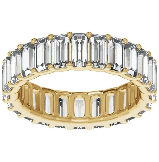 14K Yellow Or White Gold Or Platinum Straight Baguette Vs2, E-F  Polished Lab-Grown Diamond Low Profile Eternity Band