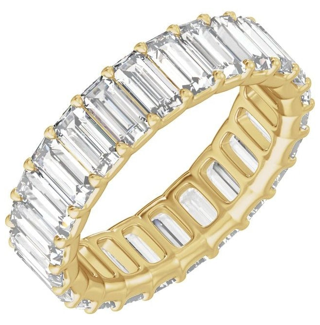 14K Yellow Or White Gold Or Platinum Straight Baguette Vs2, E-F  Polished Lab-Grown Diamond Low Profile Eternity Band
