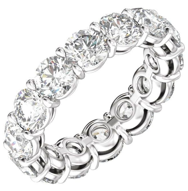 14K Yellow Or White Gold Round Vs2, E-F  Polished Lab-Grown Diamond Low Profile Eternity Band