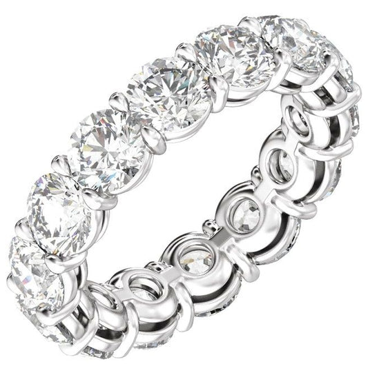 14K Yellow Or White Gold Round Vs2, E-F  Polished Lab-Grown Diamond Low Profile Eternity Band
