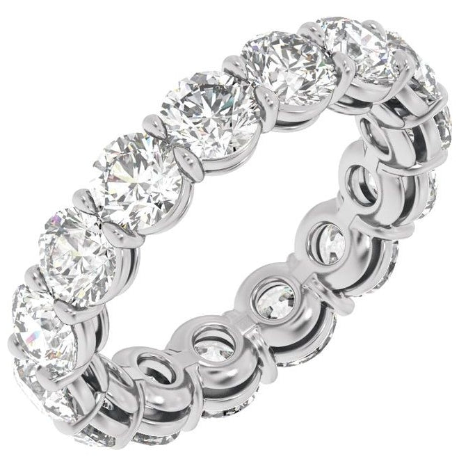14K Yellow Or White Gold Round Vs2, E-F  Polished Lab-Grown Diamond Low Profile Eternity Band