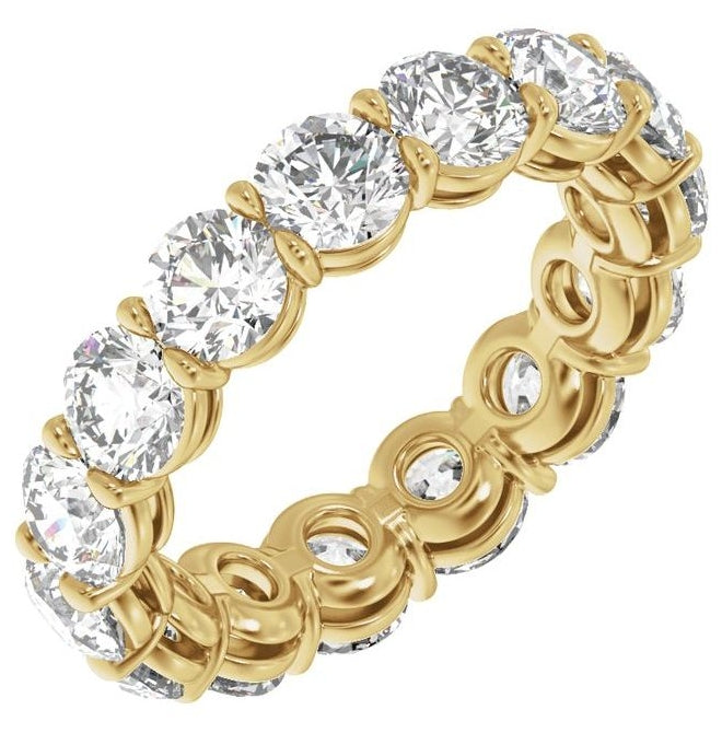 14K Yellow Or White Gold Round Vs2, E-F  Polished Lab-Grown Diamond Low Profile Eternity Band