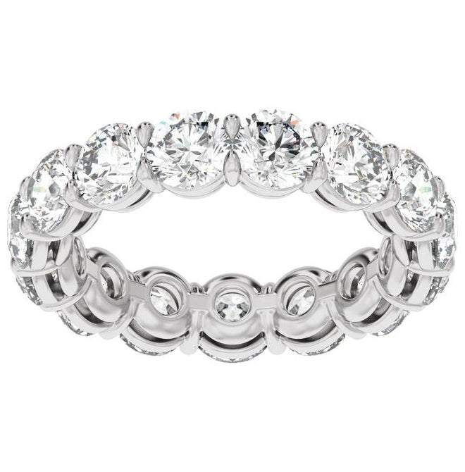 14K Yellow Or White Gold Round Vs2, E-F  Polished Lab-Grown Diamond Low Profile Eternity Band