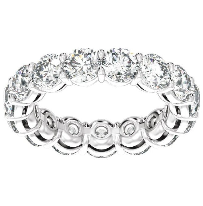 14K Yellow Or White Gold Round Vs2, E-F  Polished Lab-Grown Diamond Low Profile Eternity Band