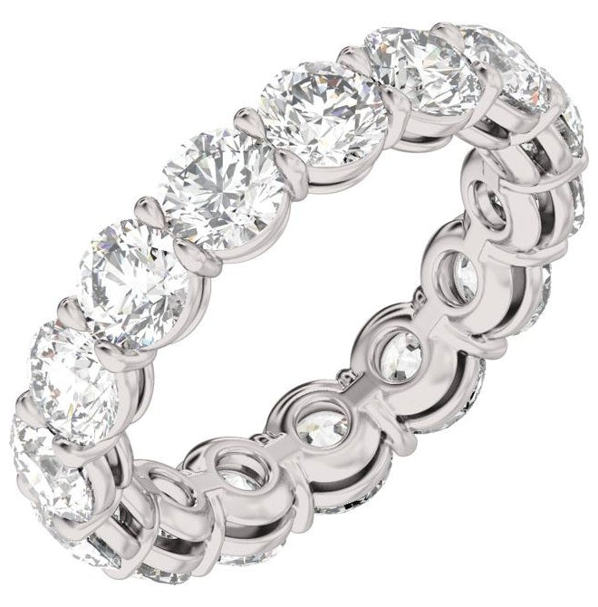 14K Yellow Or White Gold Round Vs2, E-F  Polished Lab-Grown Diamond Low Profile Eternity Band