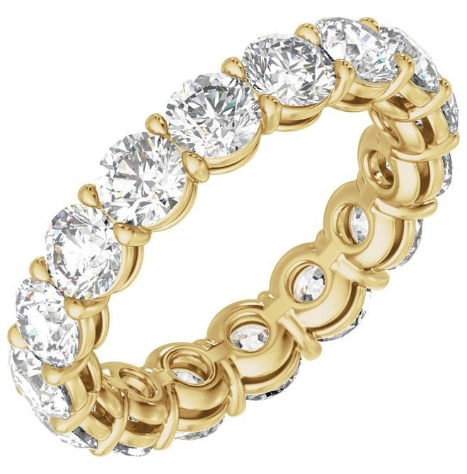 14K Yellow Or White Gold Round Vs2, E-F  Polished Lab-Grown Diamond Low Profile Eternity Band