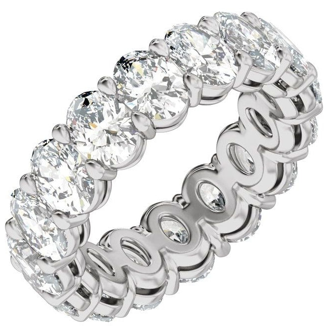 14K Yellow Or White Gold Oval Vs2, E-F  Polished Lab-Grown Diamond Low Profile Eternity Band