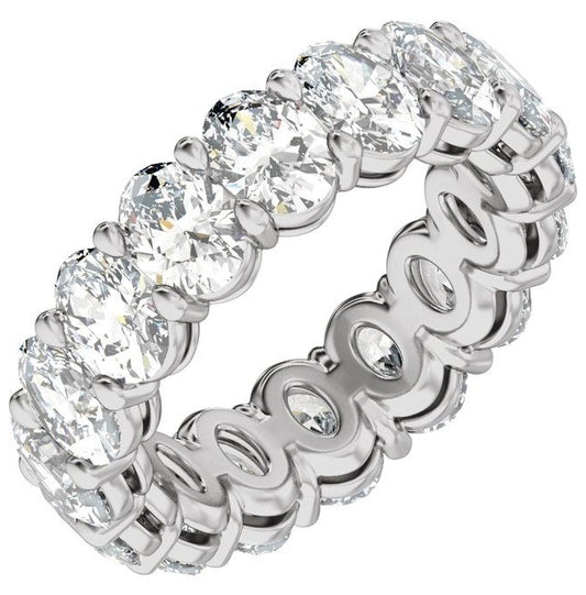 14K Yellow Or White Gold Oval Vs2, E-F  Polished Lab-Grown Diamond Low Profile Eternity Band