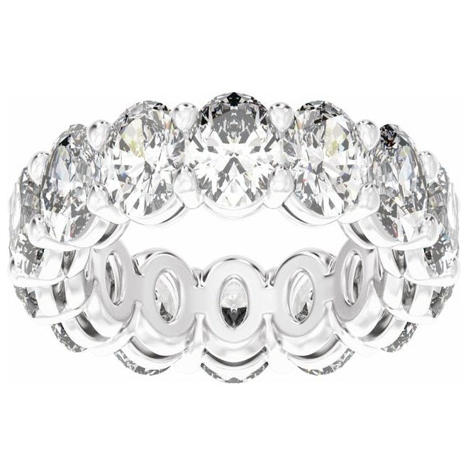 14K Yellow Or White Gold Oval Vs2, E-F  Polished Lab-Grown Diamond Low Profile Eternity Band