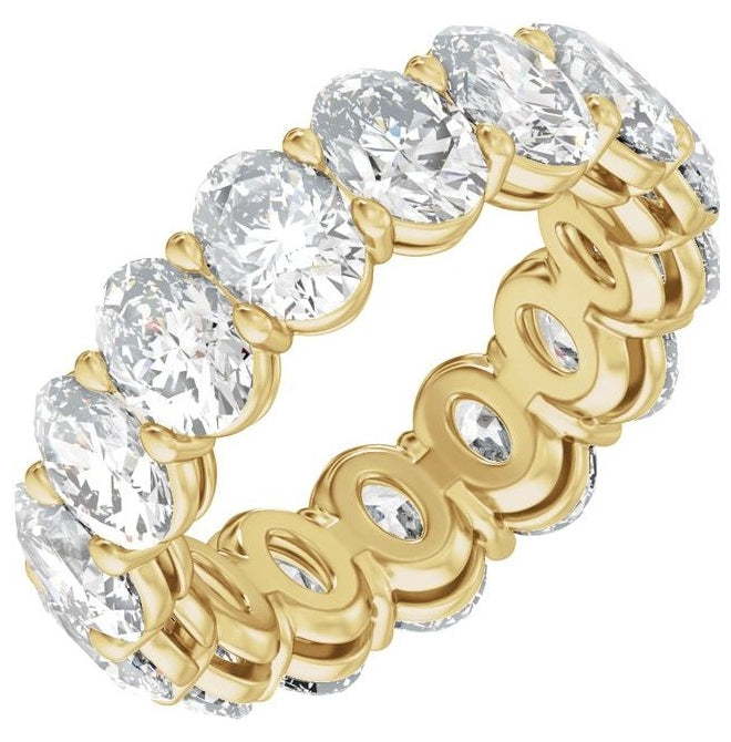14K Yellow Or White Gold Oval Vs2, E-F  Polished Lab-Grown Diamond Low Profile Eternity Band