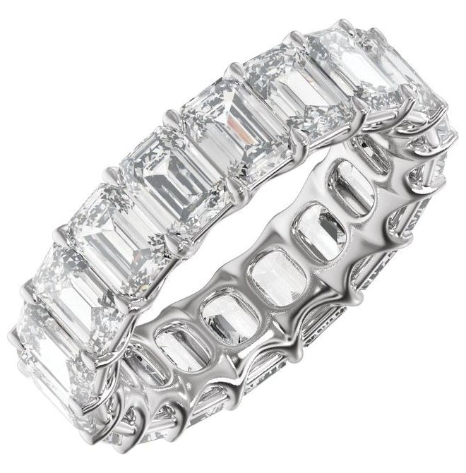 14K Yellow Or White Gold Emerald Vs2, E-F  Polished Lab-Grown Diamond Low Profile Eternity Band