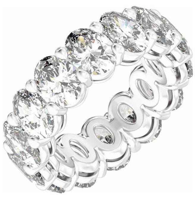 14K Yellow Or White Gold Oval Vs2, E-F  Polished Lab-Grown Diamond Low Profile Eternity Band