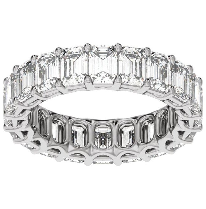 14K Yellow Or White Gold Emerald Vs2, E-F  Polished Lab-Grown Diamond Low Profile Eternity Band