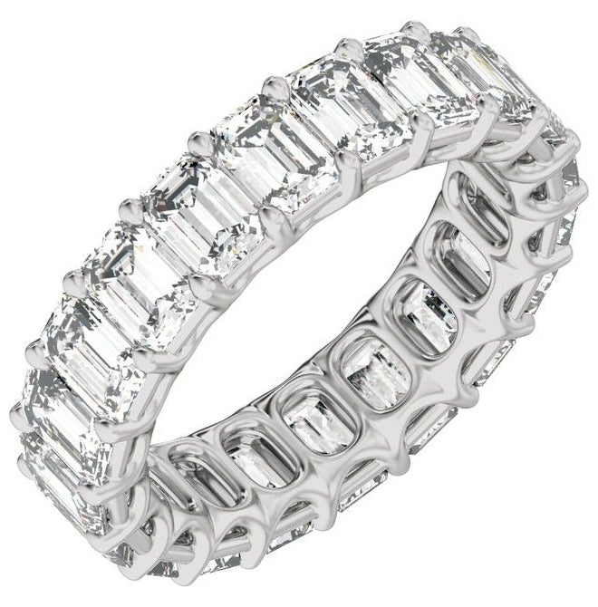 14K Yellow Or White Gold Emerald Vs2, E-F  Polished Lab-Grown Diamond Low Profile Eternity Band