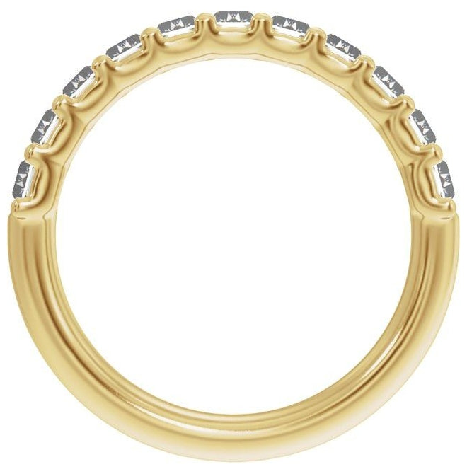 14K Yellow Gold Straight Baguette 5 X 2.5 Mm Vs2, G-H  Polished 2 1/4 Ctw Lab-Grown Diamond Anniversary Band Size 7
