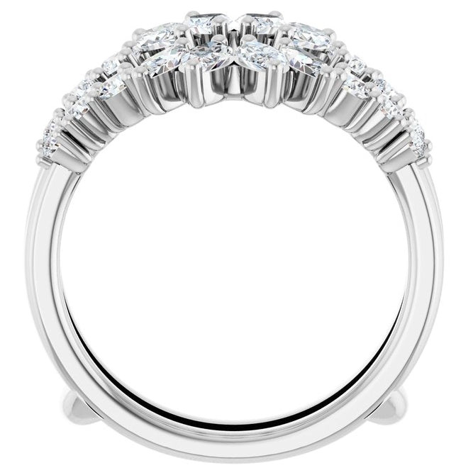 14K Yellow Or White Gold Marquise 5 X 2.5 Mm Polished 1 1/2 Ctw Lab-Grown Diamond Ring Guard