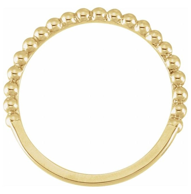 14K Yellow Or White Gold Beaded Band