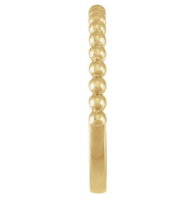 14K Yellow Or White Gold Beaded Band