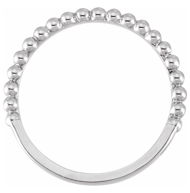 14K Yellow Or White Gold Beaded Band