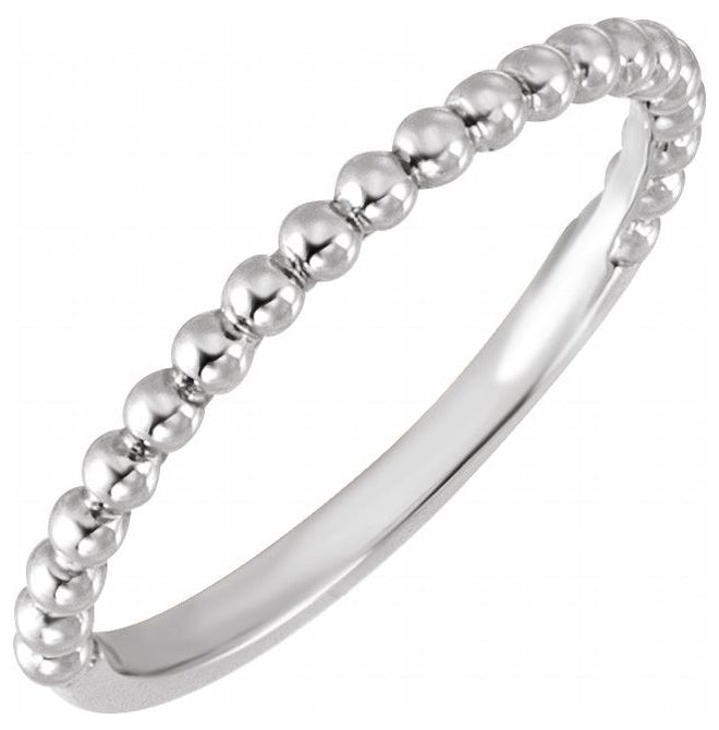 14K Yellow Or White Gold Beaded Band