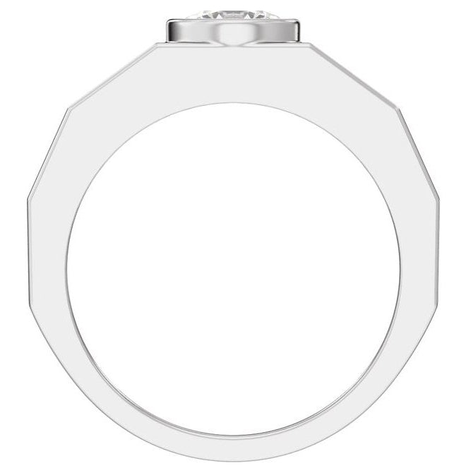 14K Yellow Or White Gold Round 6.5 Mm Polished 1 Ctw Lab Grown Diamond Solitaire Tapered Band