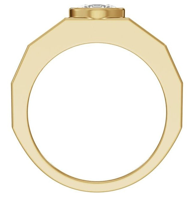 14K Yellow Or White Gold Round 6.5 Mm Polished 1 Ctw Lab Grown Diamond Solitaire Tapered Band