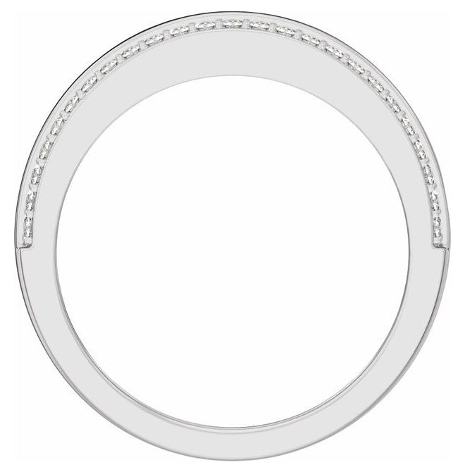 14K Yellow Or White Gold Round 1.3 Mm Polished 1/2 Ctw Lab Grown Diamond Half Round Accented Tapered Band