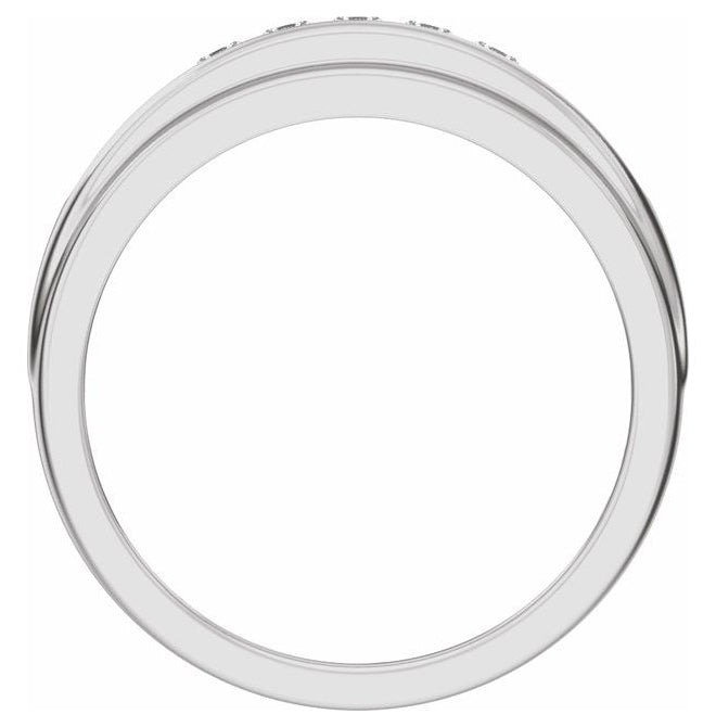 14K Yellow Or White Gold Square 2.4 X 2.4 Mm Polished 1/2 Ctw Lab Grown Diamond Stepped Accented Tapered Band