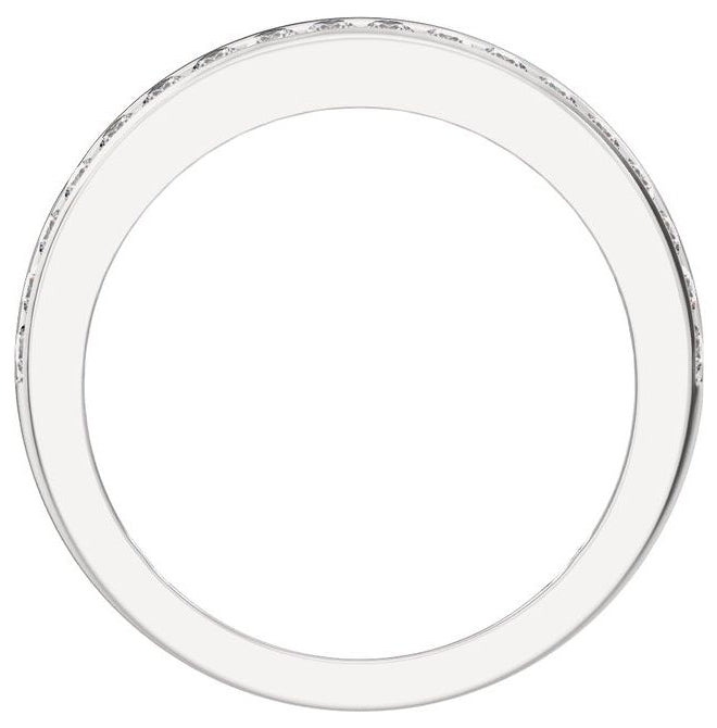 14K Yellow Or White Gold Round 1.7 Mm Polished 3/4 Ctw Lab Grown Diamond Half Round Accented Tapered Band
