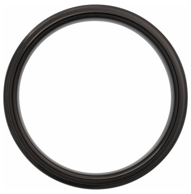 Tungsten Polished Stepped-Edge Comfort-Fit Flat Band