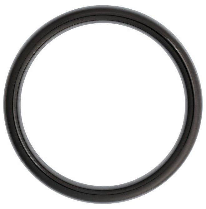 Black Tungsten Comfort-Fit Half Round Band
