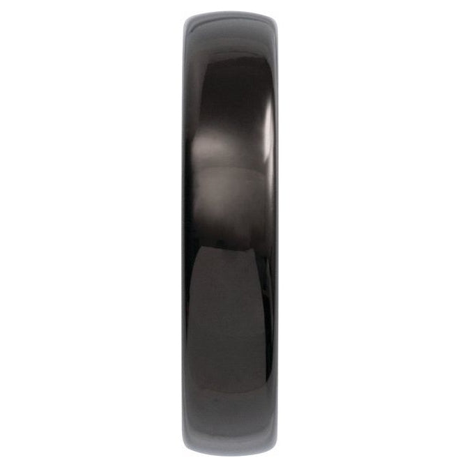Black Tungsten Comfort-Fit Half Round Band