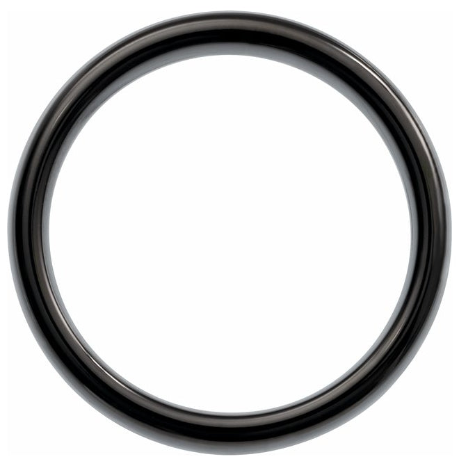 Black Tungsten Comfort-Fit Half Round Band