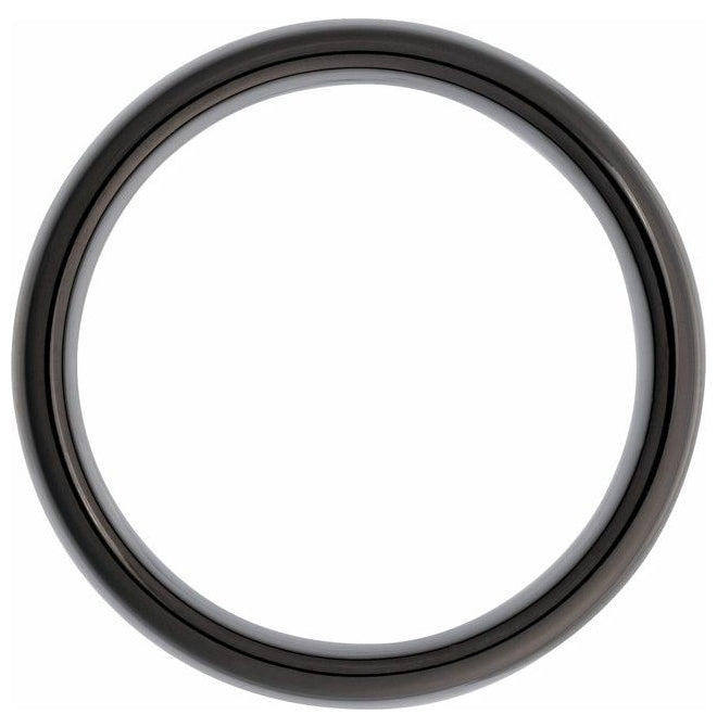 Black Tungsten Comfort-Fit Half Round Band