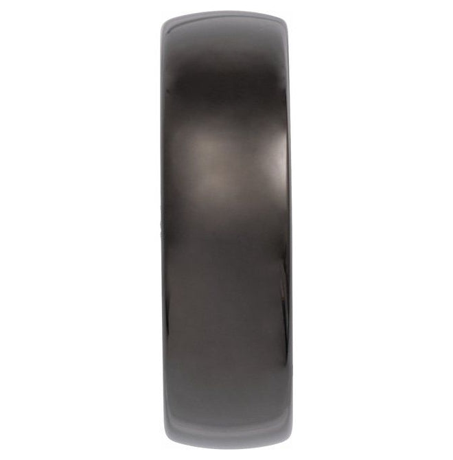 Black Tungsten Comfort-Fit Half Round Band
