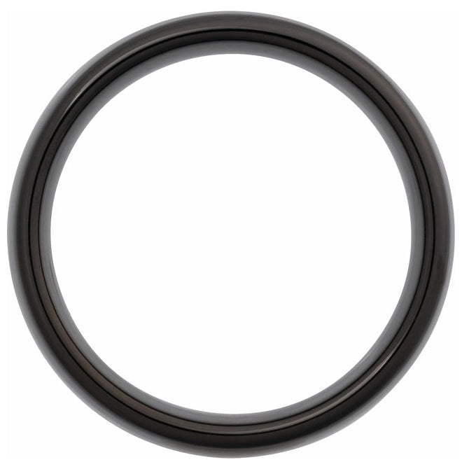 Black Tungsten Comfort-Fit Half Round Band