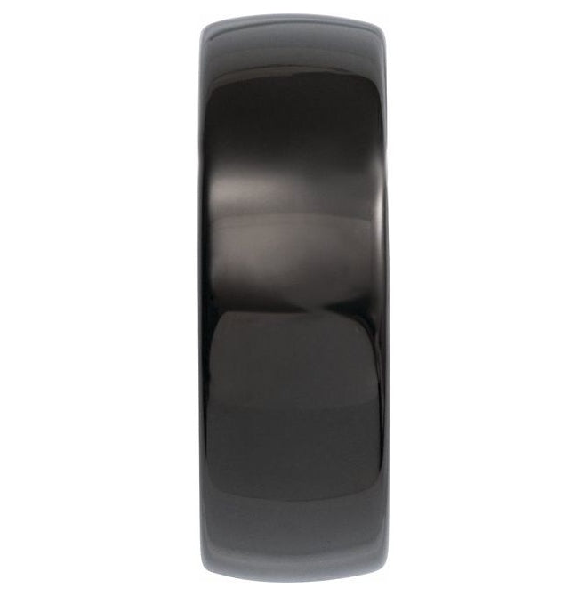 Black Tungsten Comfort-Fit Half Round Band