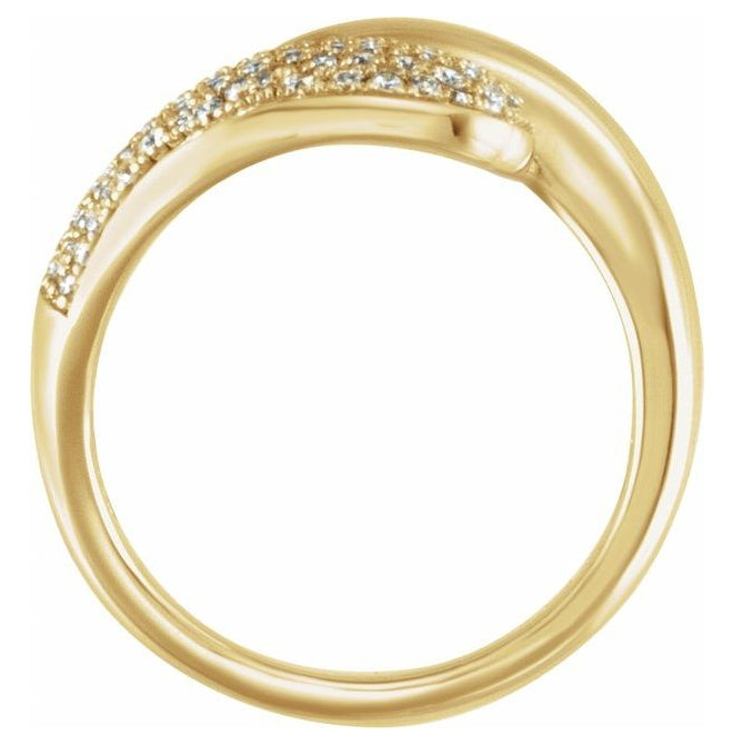 14K Yellow Or White Gold Round 1.4 Mm Polished 1/2 Ctw Lab-Grown Diamond Pave Bypass Ring