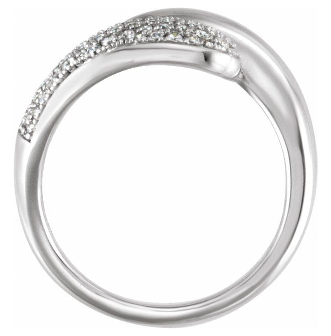 14K Yellow Or White Gold Round 1.4 Mm Polished 1/2 Ctw Lab-Grown Diamond Pave Bypass Ring