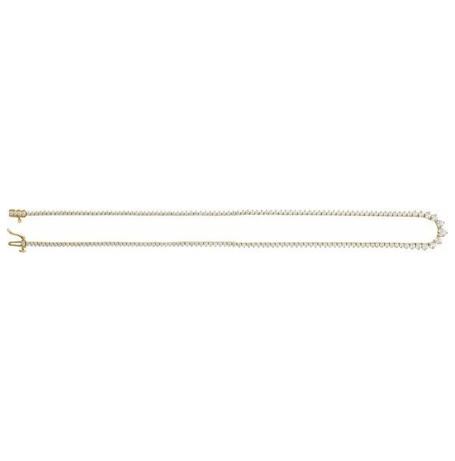 14K Yellow Or White Gold Round 3.9 Mm Vs, F+ 16 1/2 In Polished 6 5/8 Ctw Lab-Grown Diamond Graduated Line Necklace