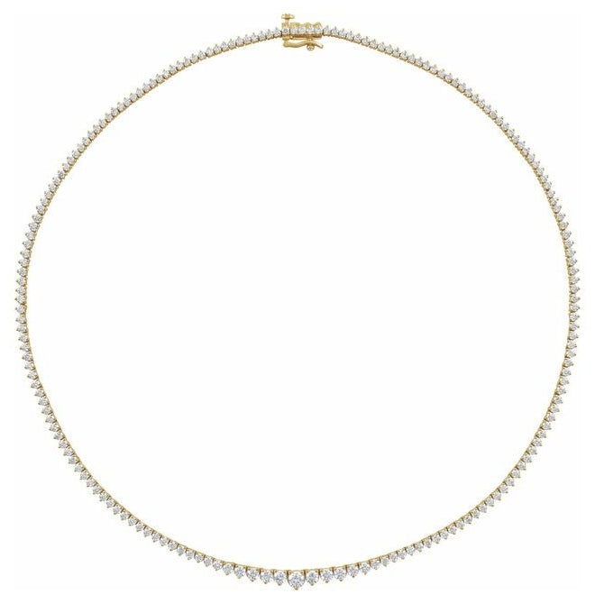 14K Yellow Or White Gold Round 3.9 Mm Vs, F+ 16 1/2 In Polished 6 5/8 Ctw Lab-Grown Diamond Graduated Line Necklace