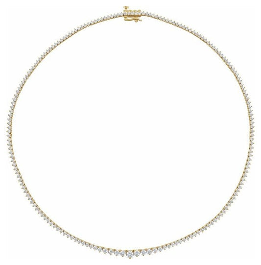 14K Yellow Or White Gold Round 3.9 Mm Vs, F+ 16 1/2 In Polished 6 5/8 Ctw Lab-Grown Diamond Graduated Line Necklace