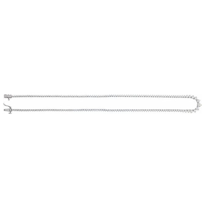 14K Yellow Or White Gold Round 3.9 Mm Vs, F+ 16 1/2 In Polished 6 5/8 Ctw Lab-Grown Diamond Graduated Line Necklace