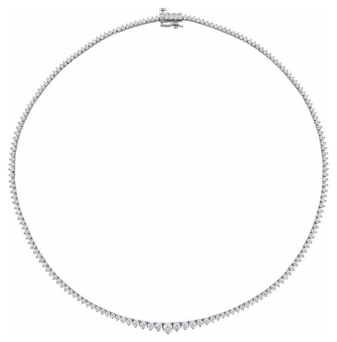 14K Yellow Or White Gold Round 3.9 Mm Vs, F+ 16 1/2 In Polished 6 5/8 Ctw Lab-Grown Diamond Graduated Line Necklace