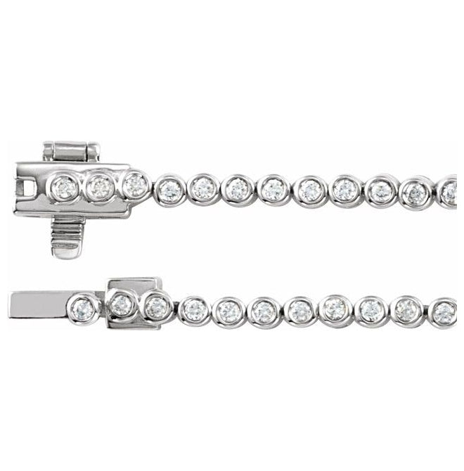 14K Yellow Or White Gold Round 3.3Mm Vs, F+ 16 In Polished 1/5 Ctw Lab Grown Diamond Bezel Necklace
