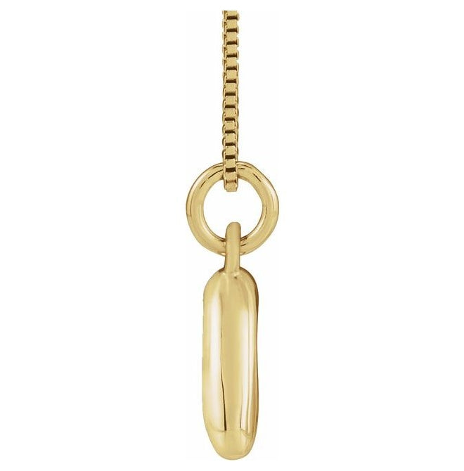 14K Yellow Or White Gold Or Sterling Silver Polished Bubble Initial 18" Necklace