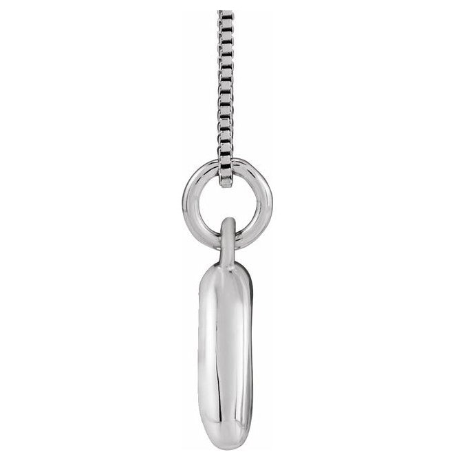 14K Yellow Or White Gold Or Sterling Silver Polished Bubble Initial 18" Necklace